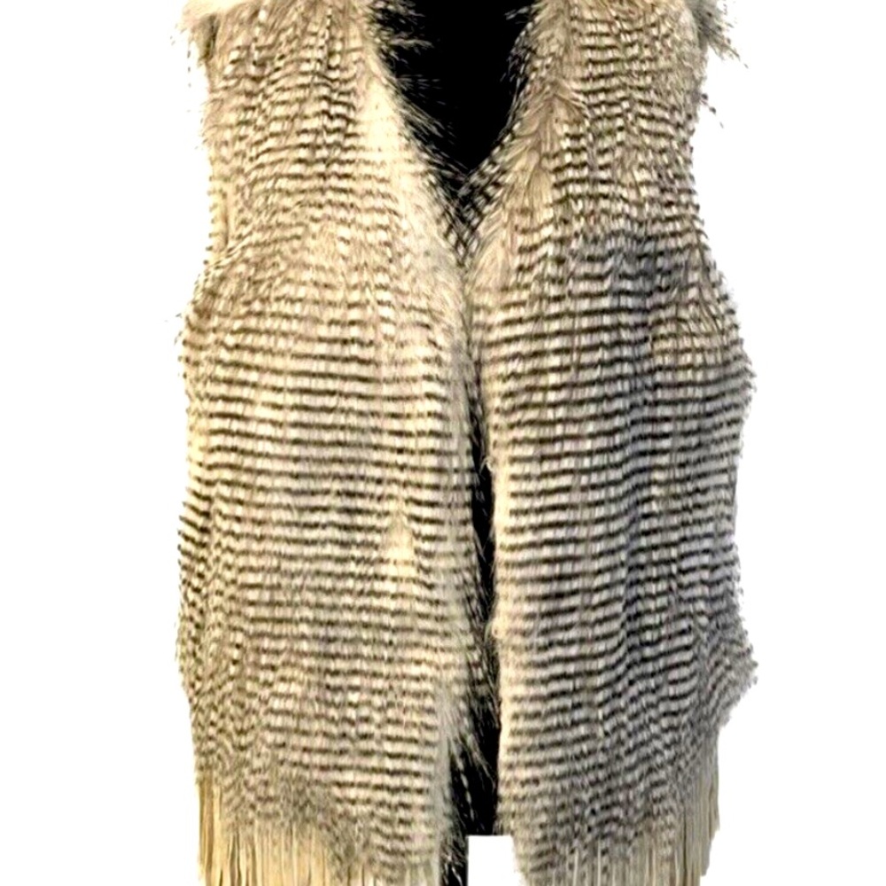 Mark New York Faux Fur Vest Tassels